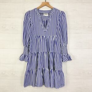 Tuckernuck Pomander Place Kenzo Dress XS Stripe Blue White Cotton Poplin Coastal